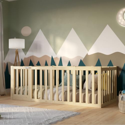 Crazy Pine Kinderbett 200x90 cm – Montessori Bodenbett mit...