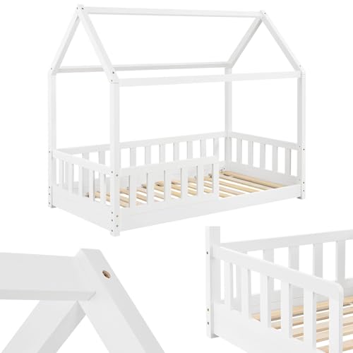 Juskys Kinderbett Marli 80 x 160 cm mit Rausfallschutz,...