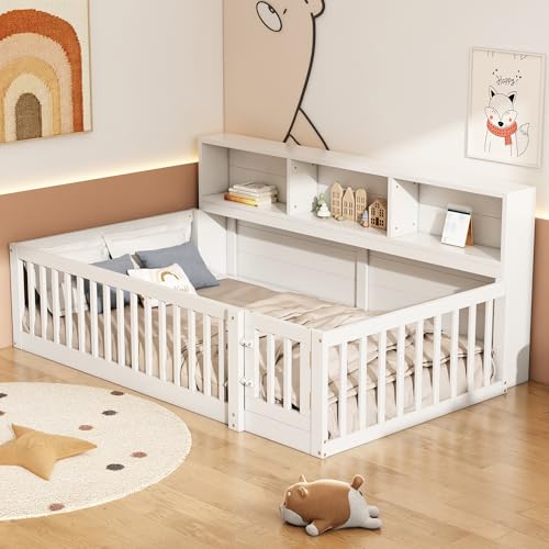 Dolamaní Kinder Bodenbett 90x200 cm mit mit Höhe 50 cm...