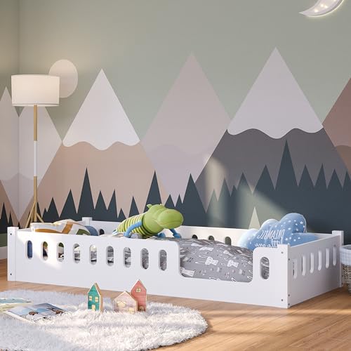 Bellabino Bodenbett Miera 90x200 cm, Montessori Kinderbett...