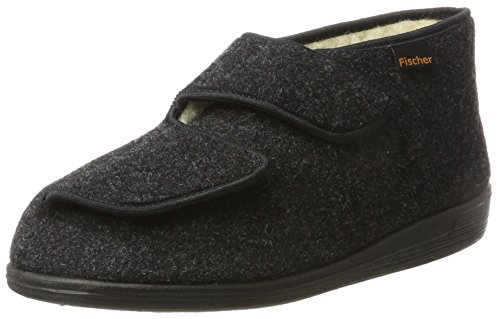 Fischer Herren Frank Hohe Hausschuhe, Schwarz (Anthrazit...