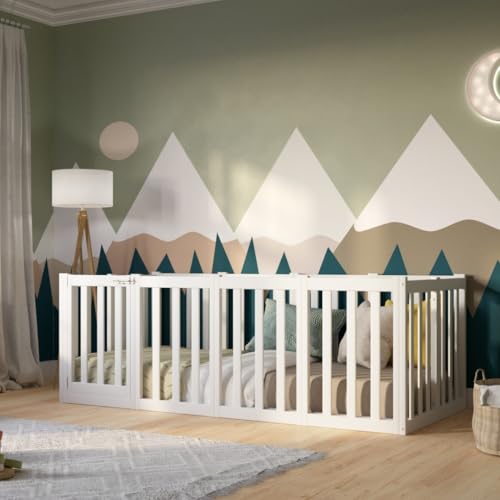 Crazy Pine Kinderbett 200x120 cm – Montessori Bodenbett...