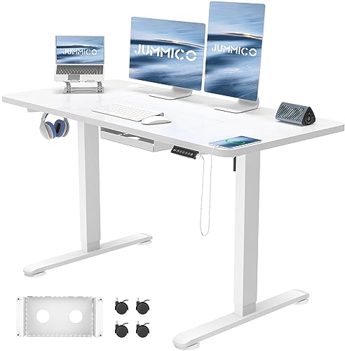 JUMMICO Höhenverstellbarer Schreibtisch 120x60 cm mit...