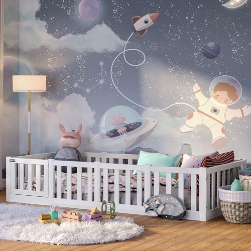 Bellabino Tapi Bett 90x200 cm, Kinderbett mit Rausfallschutz...